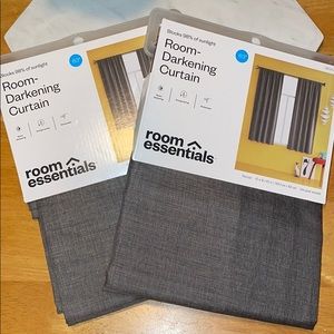 2 Charcoal Room-Darkening Curtains